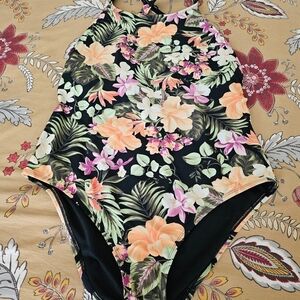 Hurley Black Floral Swimsuit